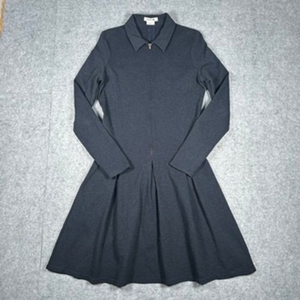Lacoste Navy Long-Sleeve Polo Fit-and-Flare Mini Dress